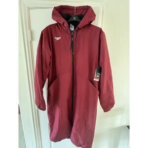 Speedo Unisex Adult Fleece-Lined Parka Jacket Team Maroon Size Large - NWT